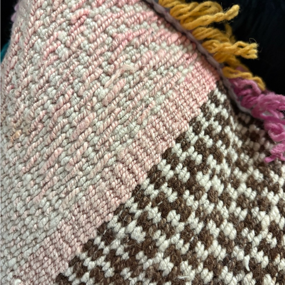 NATURAL LIFE Woven Pillow with Colorful Fringe - Picture 4 of 11